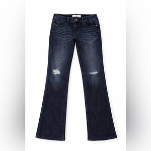 Hollister Distressed Dark Blue Flare Jeans Size 28x30